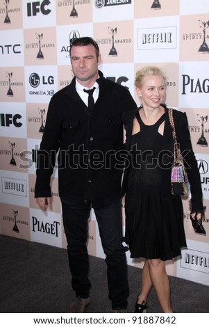Liev Schreiber and Naomi Watts at the 2011 Film Independent Spirit Awards, Santa Monica Beach, Santa Monica, CA 02-26-11