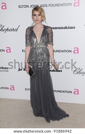 Emma Stone at the 19th Annual Elton John Aids Foundation Academy Awards Viewing Party, Pacific Design Center, West Hollywood, CA. 02-27-11