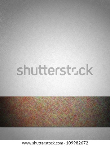 abstract white background gray with dark red ribbon on old worn grungy white paper with vintage grunge background texture and center spotlight for brochure or poster or web template backdrop document