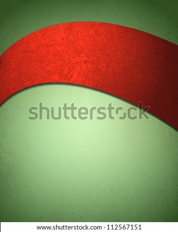 elegant abstract banner or red ribbon on Christmas background with blank space for title on document or report cover, green background for card brochure layout or poster or web template background