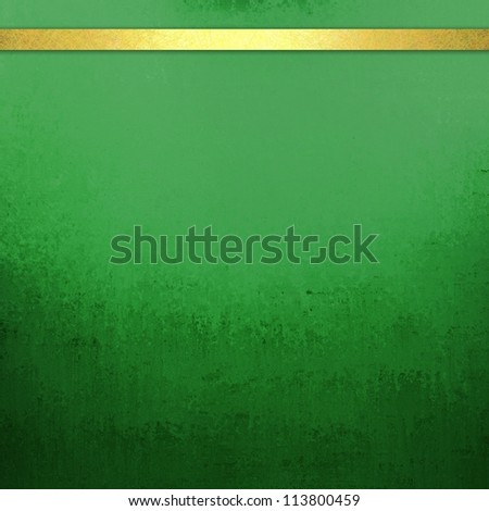abstract green background with gold ribbon stripe banner for web template background or brochure ad of dark black vintage grunge background texture design on border of distressed grungy gradient
