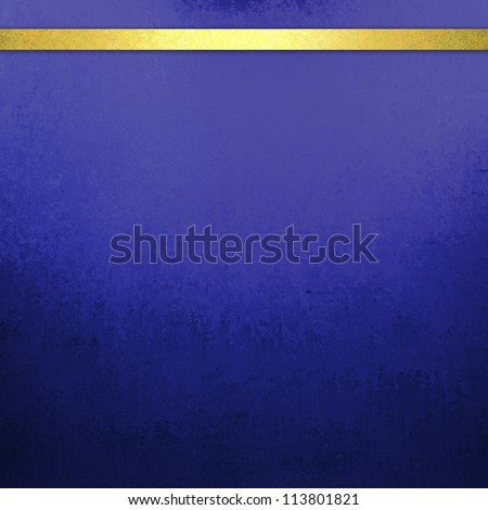 abstract blue background with elegant gold ribbon stripe banner for web template background or brochure ad of dark black vintage grunge background texture design border of distressed grungy gradient