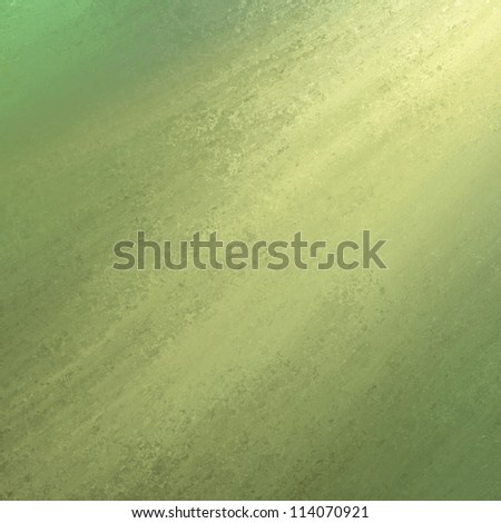 abstract green background of gold gradient beam of light and vintage grunge background texture in streaks from sky for elegant brochure background or web template of distressed faded background layout
