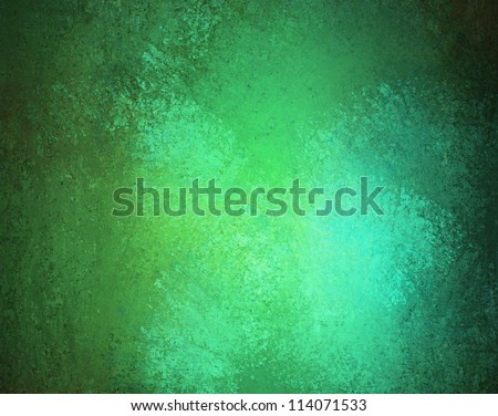 abstract green background or blue background with teal color splashes and dark border, colorful background of elegant vintage grunge background texture design on painted wall canvas for brochure ad