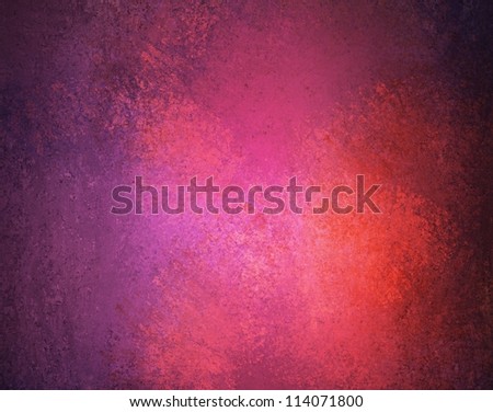 abstract purple background or pink background with orange color splashes and dark border, colorful background of elegant vintage grunge background texture design on painted wall canvas for brochure ad