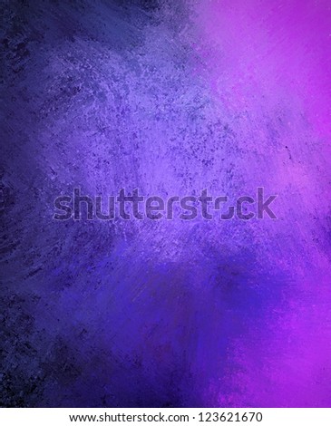 blue purple background color splash on black, rough distressed vintage grunge background texture abstract design, bright middle for text, website template background, old messy retro wall style paint