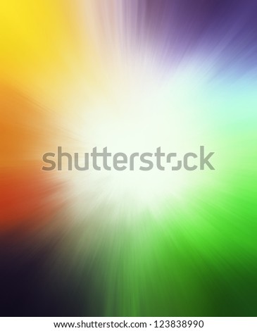 colorful abstract background color blur with white blank copyspace center for text, fun sunburst background modern art color splash, smooth texture background, white sunny spot, dark border design