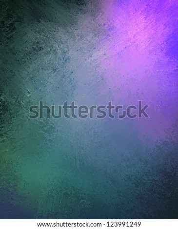 blue purple background color splash on gray black background, rough distressed vintage grunge background texture abstract design, bright corner, website template background, old messy retro wall paint