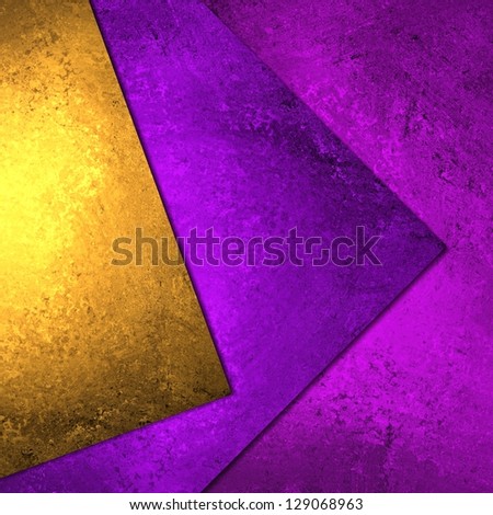 abstract layer background geometric shape blocks, bright colorful purple background gold pink paper styled poster or banner, fun paint grunge background texture canvas, modern abstract art design