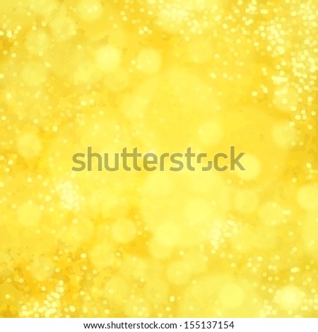 gold yellow background lights in shimmering shiny display of bubbles or blurred circles in glitter starry background design for Christmas lights or new years eve celebration background, bright color