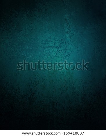 black blue background graphic art image with vintage grunge background texture design, web or brochure layout, blue green or teal color with dark black vignette border