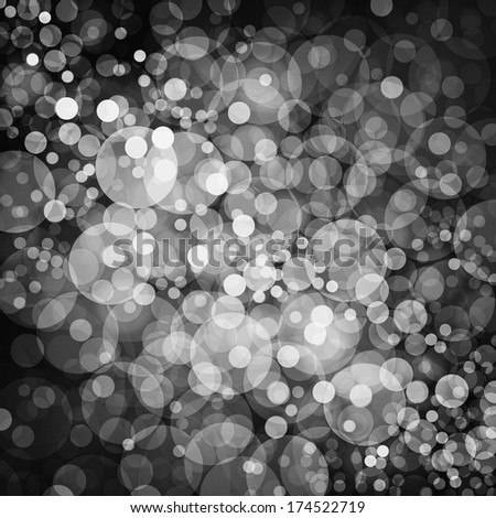 abstract black background white glitter lights, round image circle background, sparkling fantasy dream background bright white festive bubble Christmas background blur bokeh lights, shining stars sky