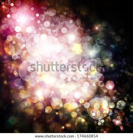 abstract black background white pink glitter lights, round image circle background, sparkling fantasy dream background bright white bubble Christmas background blur bokeh lights, shining stars space