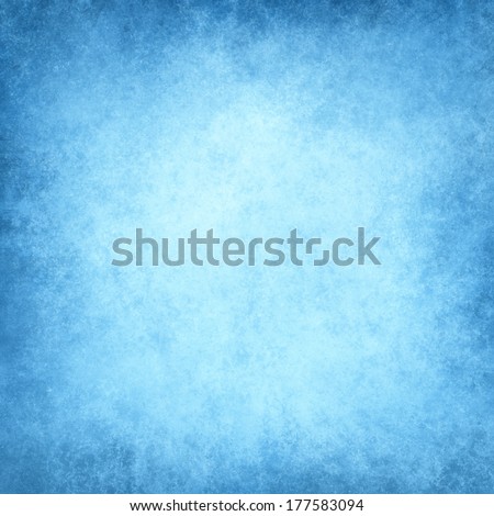 Abstract Sky Blue Background Or Blue Paper With Brighter Center Spotlight And Darker Messy Border Frame With Vintage Grunge Background Texture Rough Sponge Design Paper Layout, Blue Painted Wall Cover