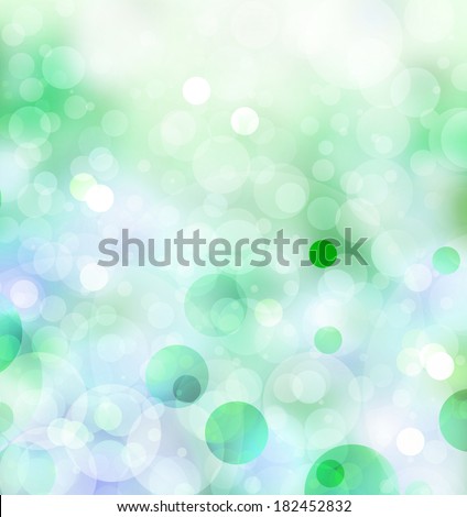 abstract blue green background glitter lights of round shapes, geometric circle background, sparkling fantasy dream background, bright white fresh spring bubble background, blurred bokeh lights