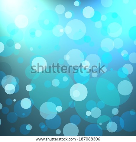 bubble sky background image, round bright circle lights layered on blue background with spotlight corners