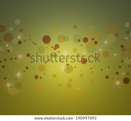 abstract green background, red orange and white bubble lights on gradient background with yellow center spotlight, elegant green and red circle design, round shapes in random falling pattern
