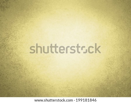 old paper gold background, vintage worn distressed border of dark gold grunge with white spotlight center, light yellow wall paint, old paper texture
