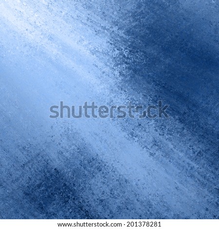 abstract blue and white background design of spotlight or sunshine light rays angled from corner in smeared grunge texture layout