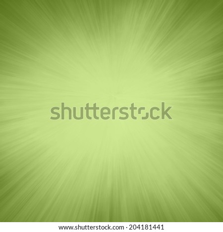 green background, green streaks of light radiate from center to dark green frame in sunburst pattern