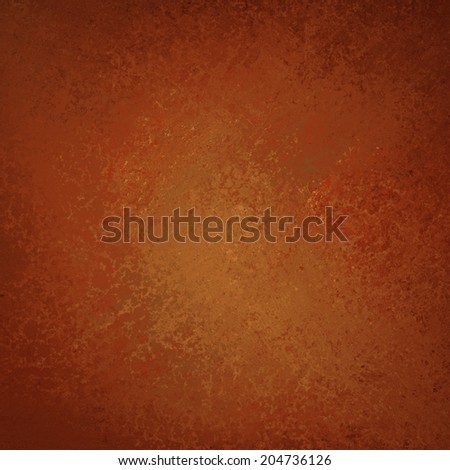 red orange background design with distressed vintage texture, dark warm copper color paper, old smeared painted red orange wall background