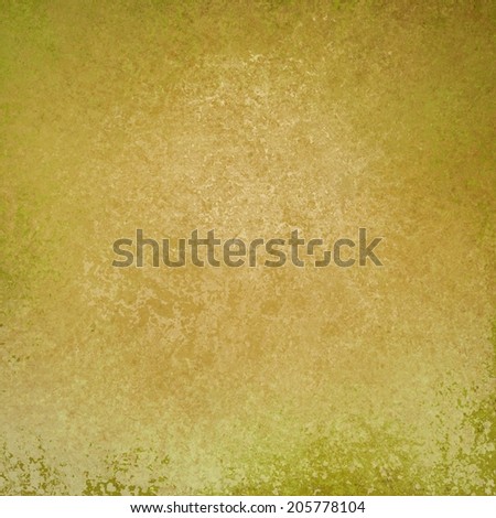 solid gold background design with distressed vintage texture and faint green border, yellow paper, old smeared painted gold wall background