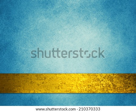 abstract blue background gold ribbon and vintage texture design layout, blank template or certificate
