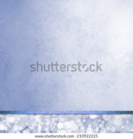 luxurious blue background layout, bubbles or bokeh design on bottom footer panel with aged blue center of vintage paper texture