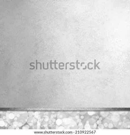 gray white background layout, bubbles or bokeh design on bottom footer panel with solid gray center and vintage paper texture