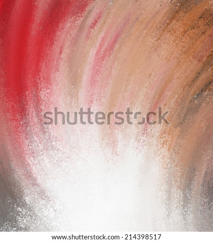 abstract dramatic background with black border and swirled curves of red gray black orange and white paint in explosion or sunburst concept design