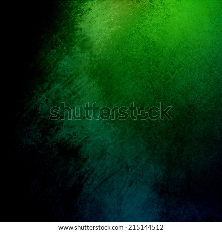 green background on black wall with texture and bright beam of sunlight or green color splash