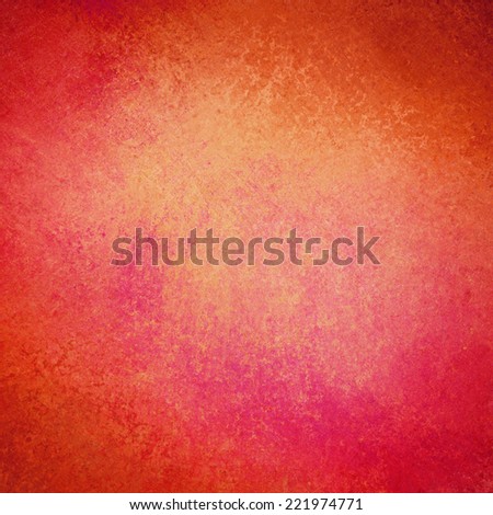 orange red background design with distressed texture and faint grunge border, red orange paper, old smeared painted wall background