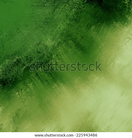abstract green background black faded stripe of dark messy grunge paint on green washed out color border corner