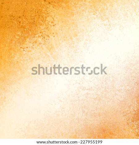 white and gold background with bright white center blur in diagonal stripe with dark gold corners. grunge distressed texture.