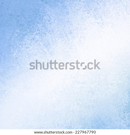 white and blue background with bright white center blur in diagonal stripe with sky blue corners. grunge distressed texture