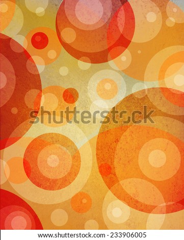 fun yellow background with orange red and gold circles and target ring shapes in abstract pattern design