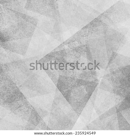 abstract black and white background with white faded grunge rectangle and triangle shapes layered in random pattern, monochrome gray background design