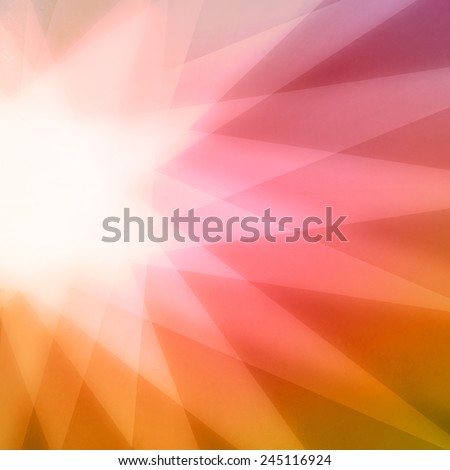 abstract sunburst or star burst background, triangle shapes layered on background, pink red orange yellow and gold angled shapes in star pattern design