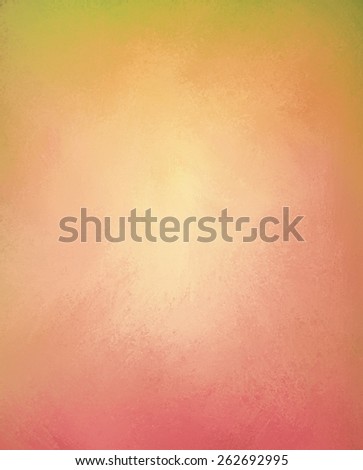 elegant peach background with green and pink borders, classy elegant background with soft vintage texture and yellow lighting