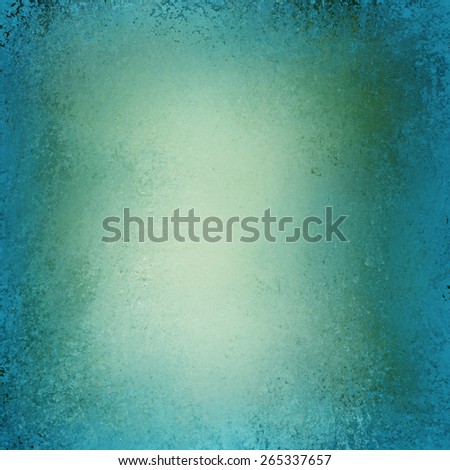 shiny blue green background with vintage textured distressed grunge border and spring colors