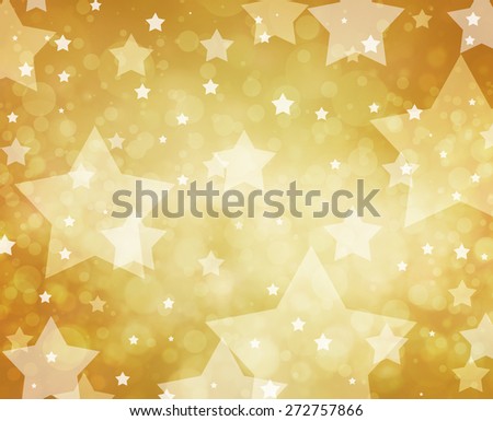 Stars on gold background. Luxury gold star background. Glittering white stars at night. Stars shining in sky. Yellow background. Gold background.