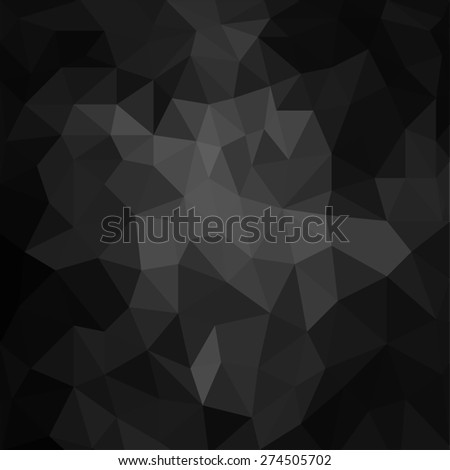 Abstract black background. Low poly triangle design. Black diamond shapes