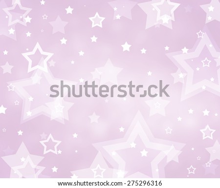White stars on pale pink background, happy birthday banner, pretty pastel pink background design for website or brochure, success or superstar concept