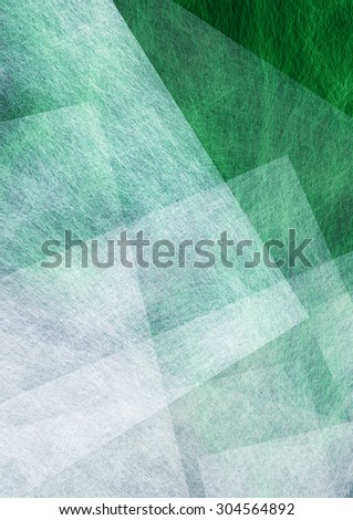 abstract green background, white triangle and rectangle layers
