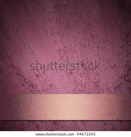 pink background with vintage grunge texture and light peach ribbon with black vignette border on frame with copy space