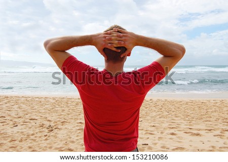 Man Relaxing on Beach