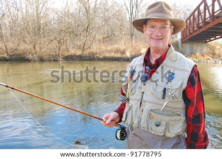 Fly Fisherman in Action