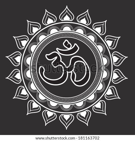 Vector illustration of an OM religious and spiritual symbol