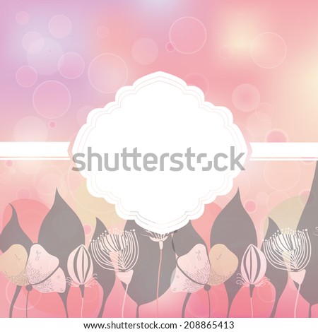 Vector illustration of a soft background with bokeh lights. eps 10, in tender pink colors