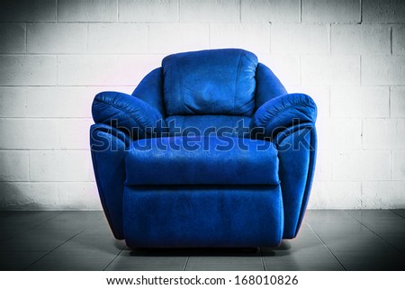 Blue luxury sofa contemporary style in vintage room